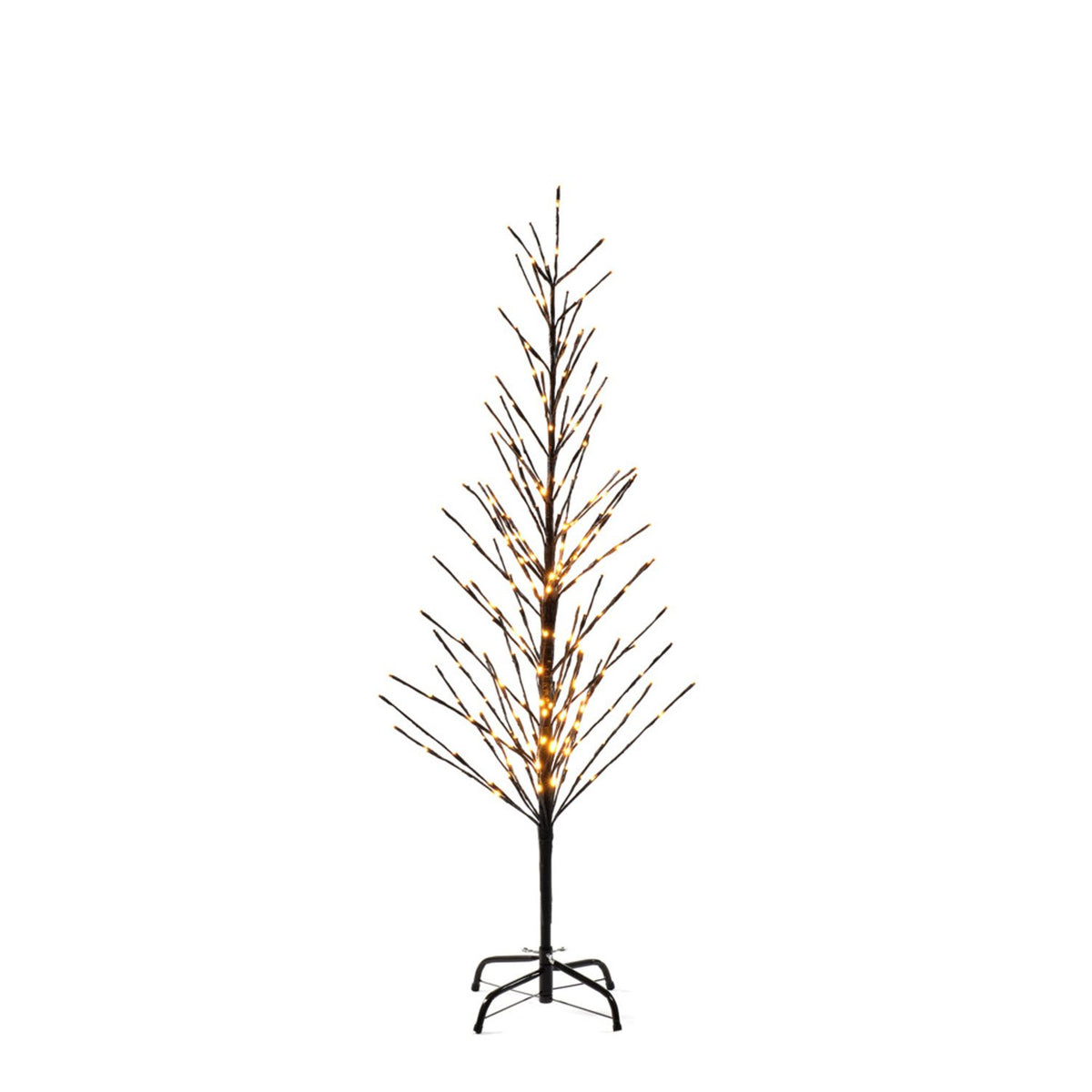 Svart träd 150 cm LED Steady/firefly Ljusdekoration Ute 150 cm