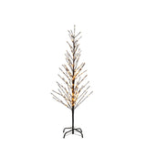 Svart träd 150 cm LED Steady/firefly Ljusdekoration Ute 150 cm