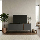 Lucile (140 x 53,9 x 35,5 cm) TV-bänk Antracit Natur ek Svart