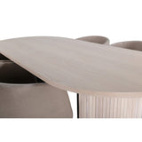 Bianca, Berit Oval matgrupp Beige, Vitputsad, 4st