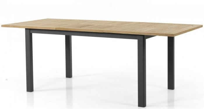 Lyon Bord 92x152-210 cm Svart/Teak