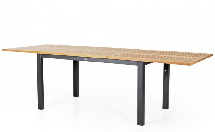 Lyon Bord 92x194-252 cm Svart/Teak