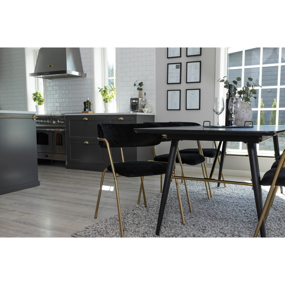 Gold, Arrow Rektangulär matgrupp Svart,Guld, Svart, 180 x 85