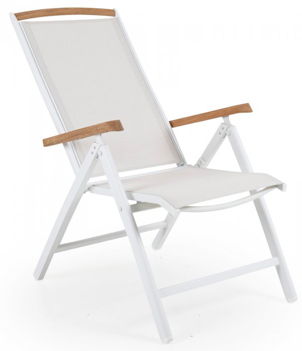 Andy Positionsstol Vit/Offwhite/Teak