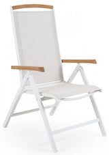 Andy Positionsstol Vit/Offwhite/Teak