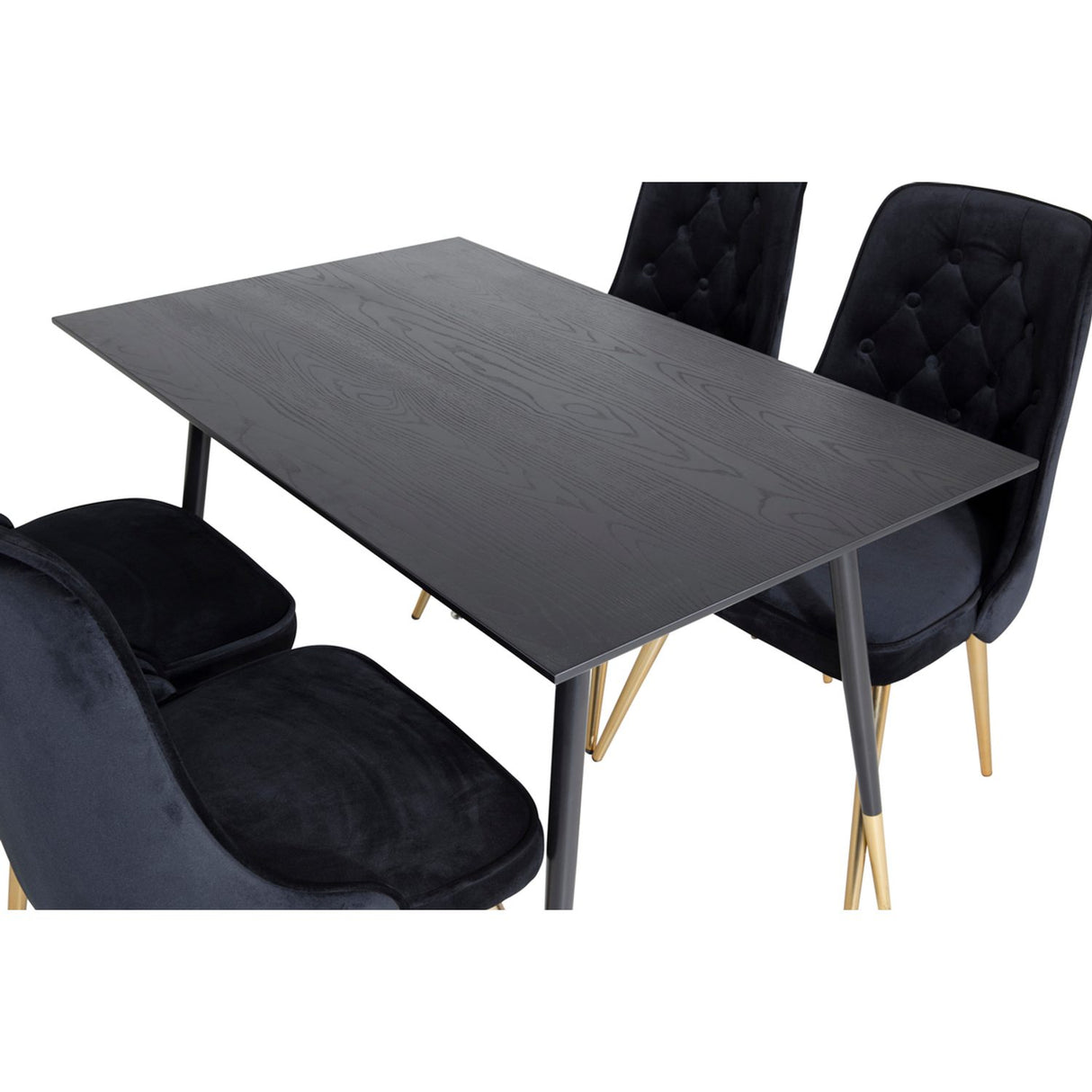 Dipp, Velvet Deluxe Rund matgrupp Svart,Guld, Svart,Guld, 120 x 85