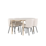 Andy, Agnes Ovalt matgrupp Svart,Vit, Vitlaserad, 180 x 90