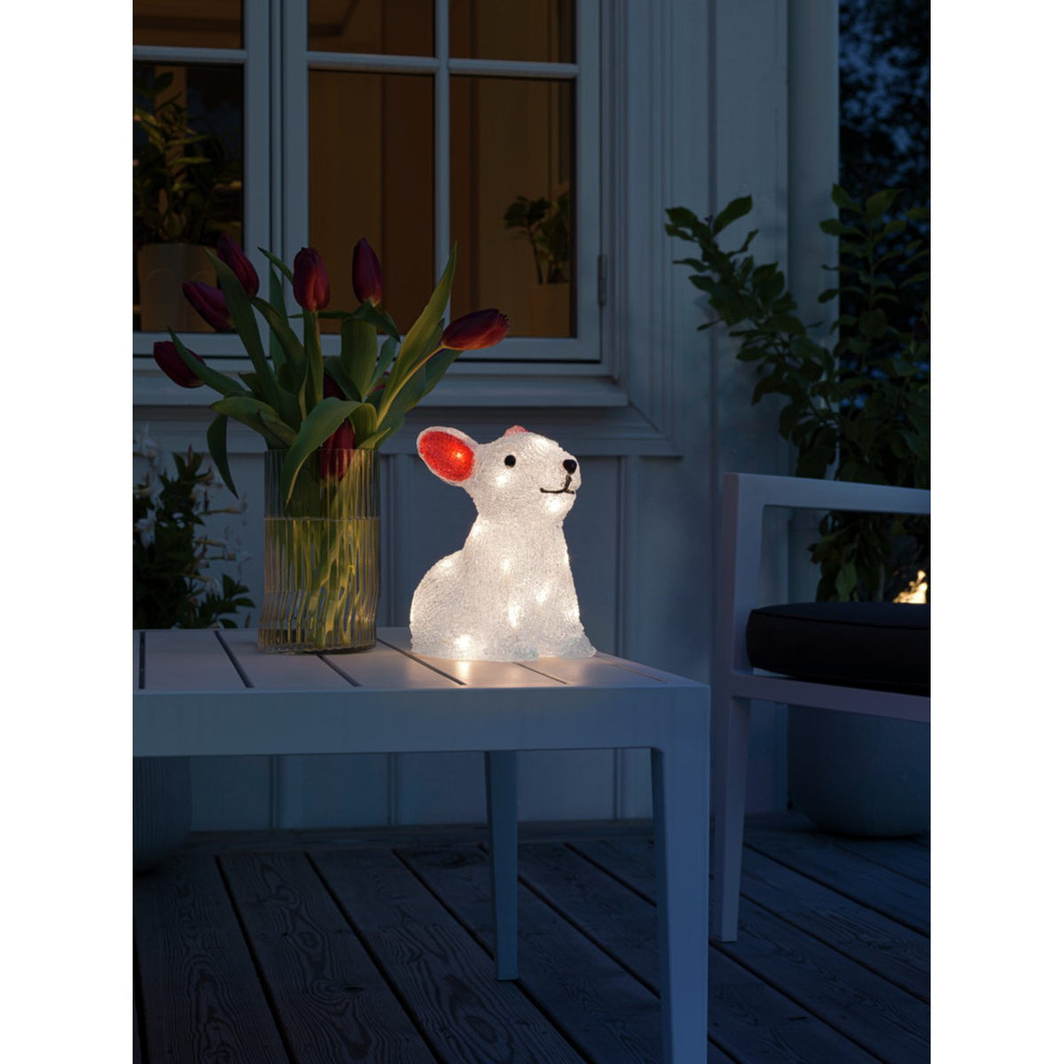 Kanin akryl 24 LED 4xAA Ljusdekoration Ute