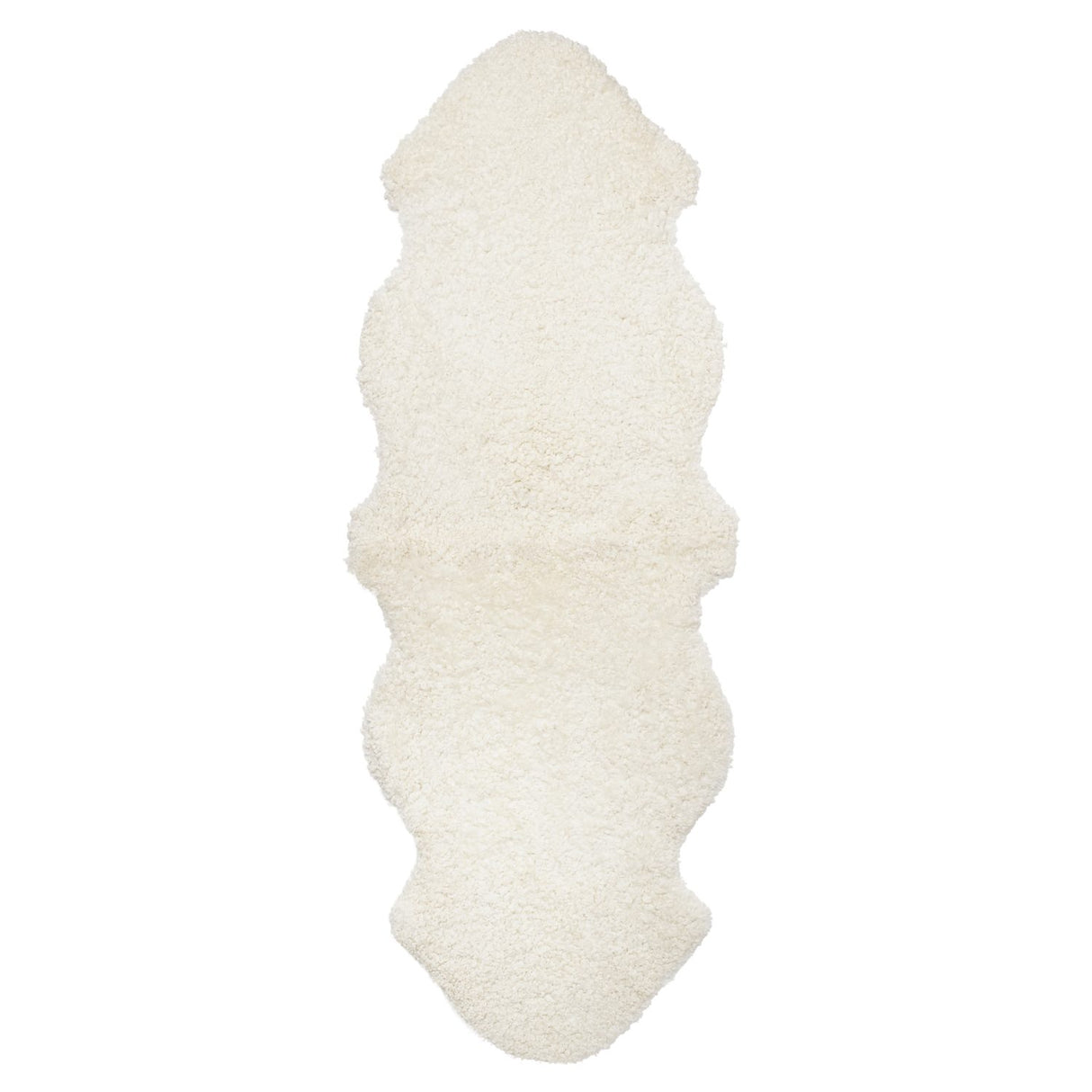 Curly Dubbel Fårskinn Fäll White