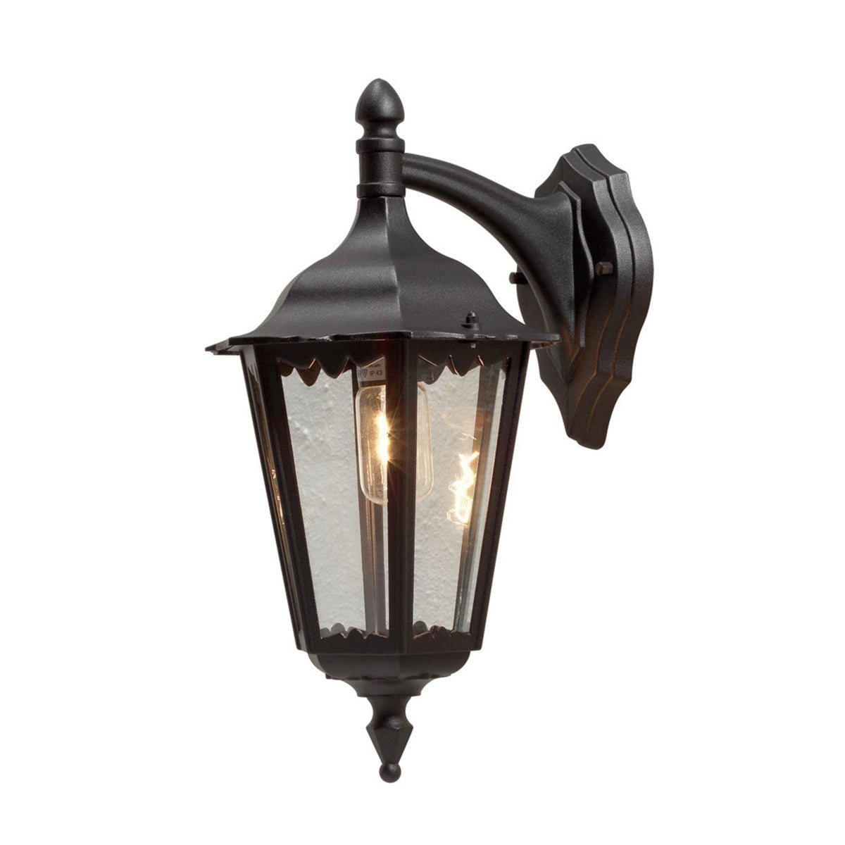 Firenze E27 Stor Vägglampa Ute Ned, Svart