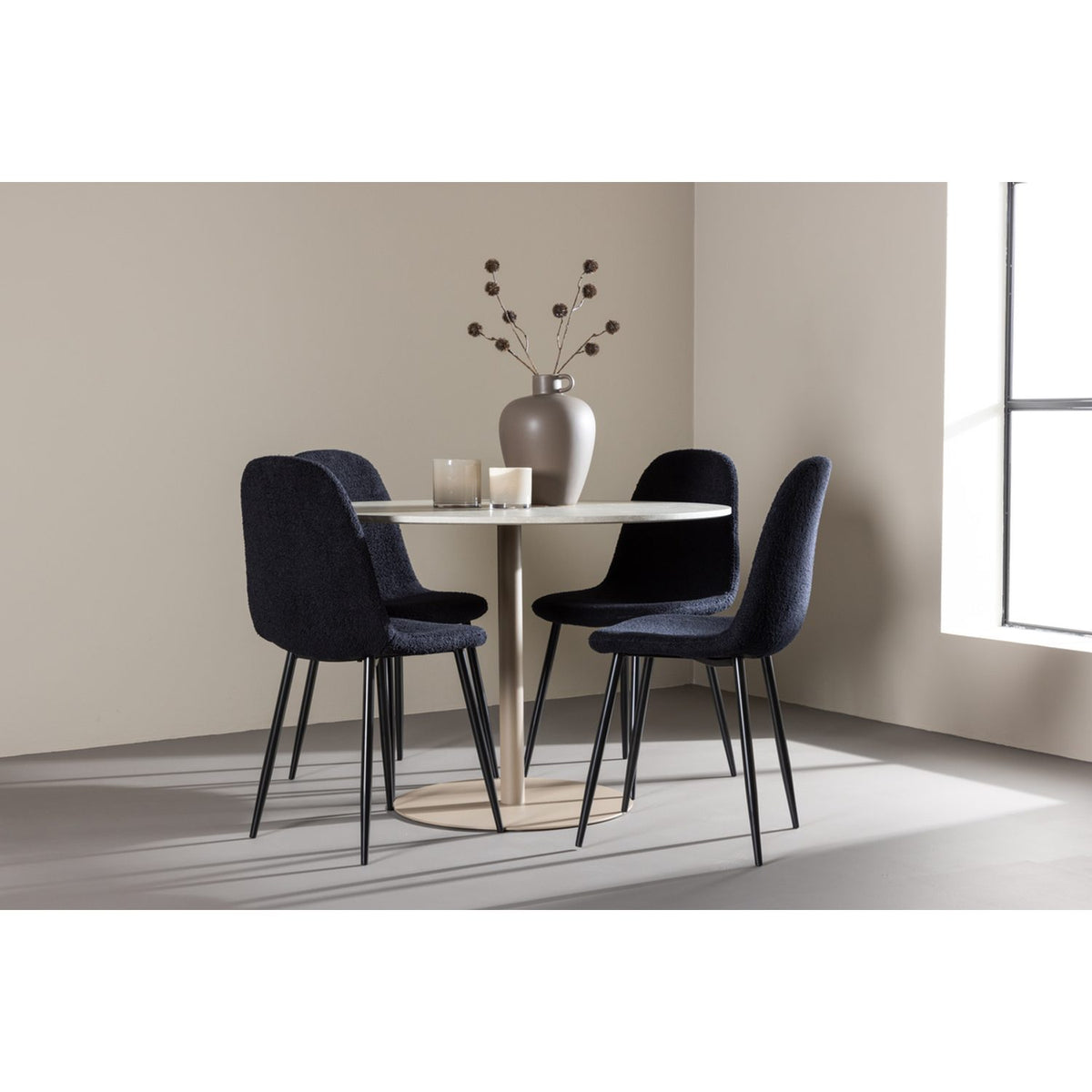 Lycke, Polar Rund matgrupp Svart, Beige, ⌀110