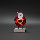 B/O Tomte Trä/bomull, röd LED Timer 6h Stående Ljusdekoration Inne