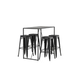 Brea, Tempe Rektangulär matgrupp Svart, Svart, 120 x 60