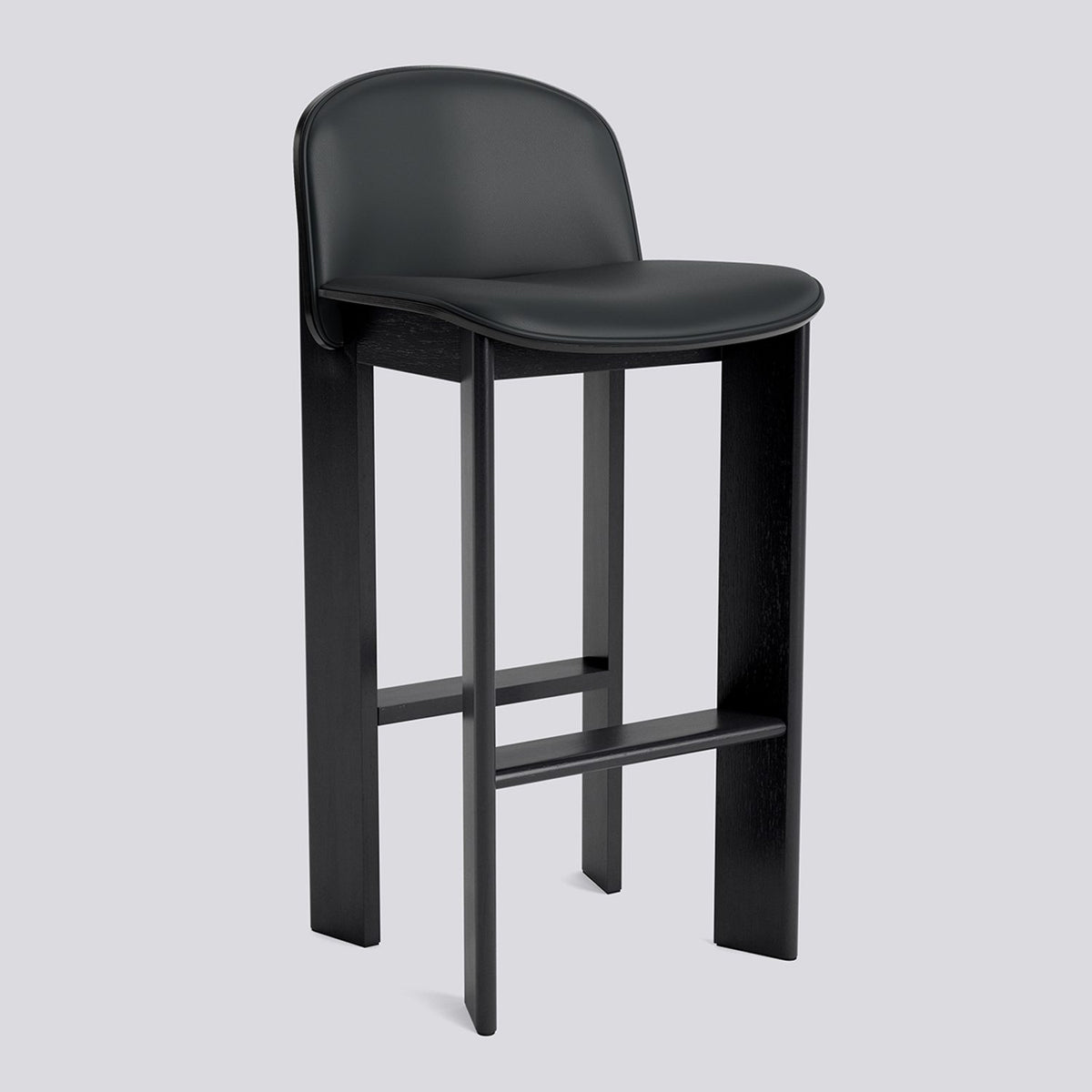 Chisel 35 med ryggstöd 75 cm Barpall Black – lackerad ekfaner, Grano Black
