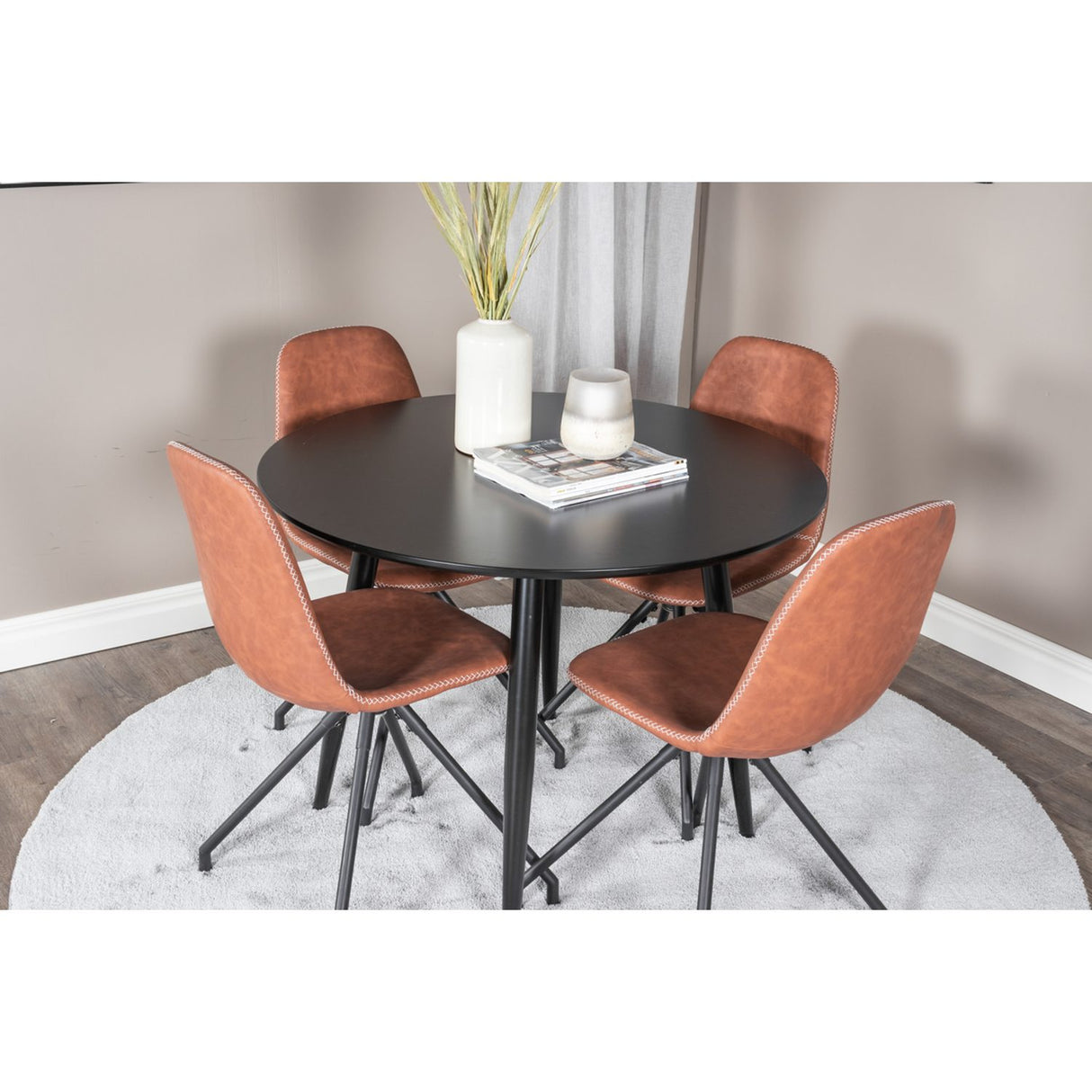 Plaza, Polar Rund matgrupp Svart,Brun, Svart, ⌀100