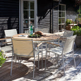 Mood Trädgårdsstol i Teak och Aluminium Vit