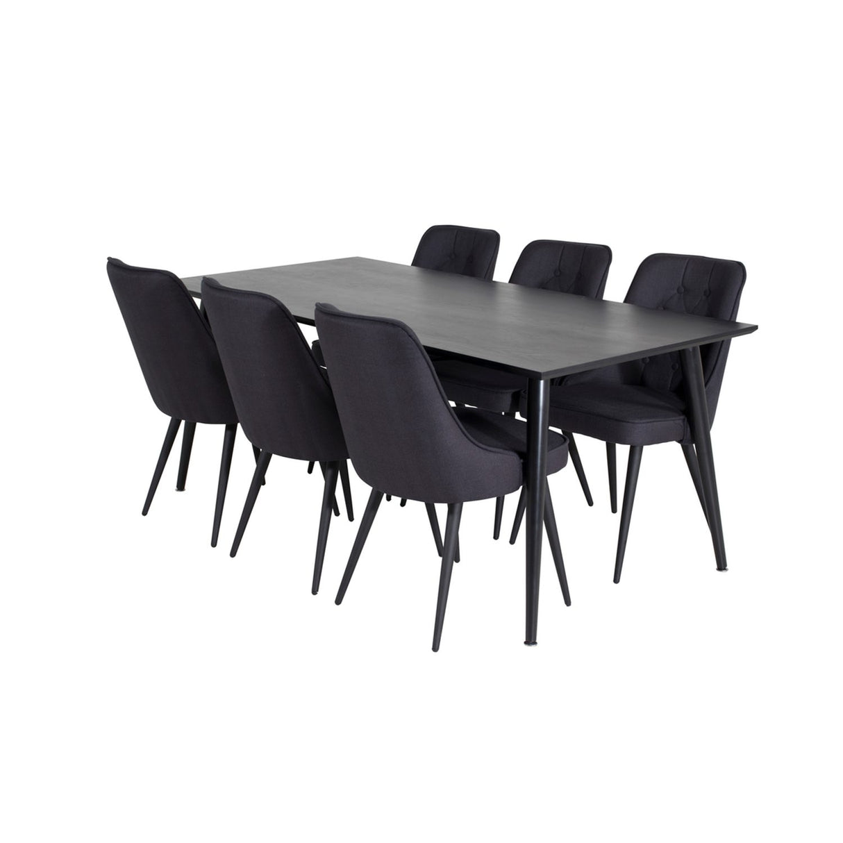 Dipp, Velvet Deluxe Rektangulär matgrupp Svart, Svart, 180 x 90