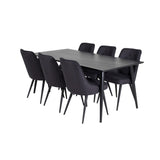 Dipp, Velvet Deluxe Rektangulär matgrupp Svart, Svart, 180 x 90