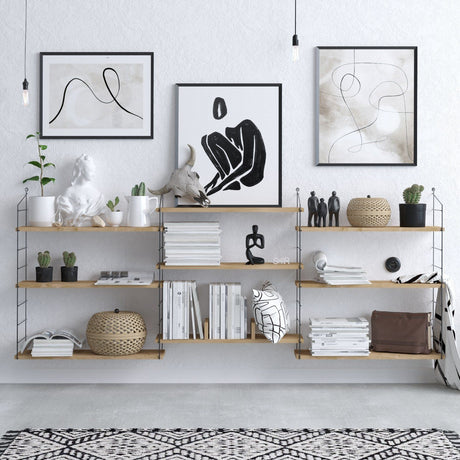 Umeå (85 x 216 x 20 cm) Ek Bokhylla