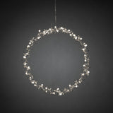 Dekoration 45 cm 40 varmvita LED Julkrans med Belysning Silver