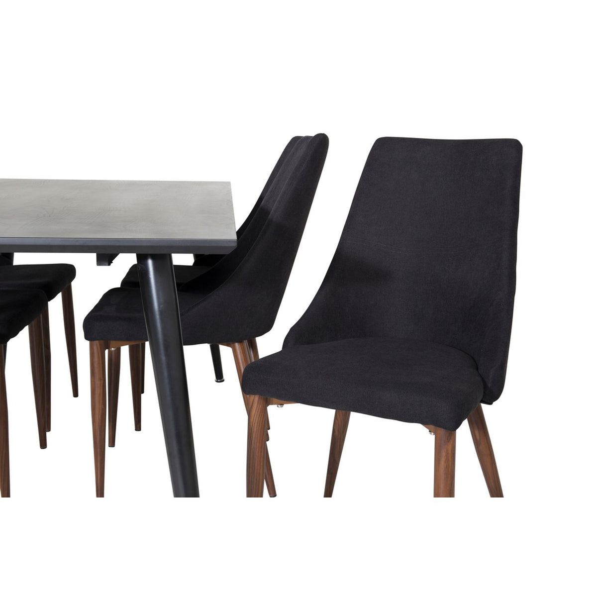 Dipp, Leone Rektangulär matgrupp Svart,Natur, Svart, 180 x 90