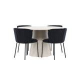 Lanzo, Edina Runt matgrupp Svart, Beige, 4st