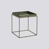 Tray Table L40 × B40 × H44 cm Brickbord Olive green, Olive green – pulverlackerat stål