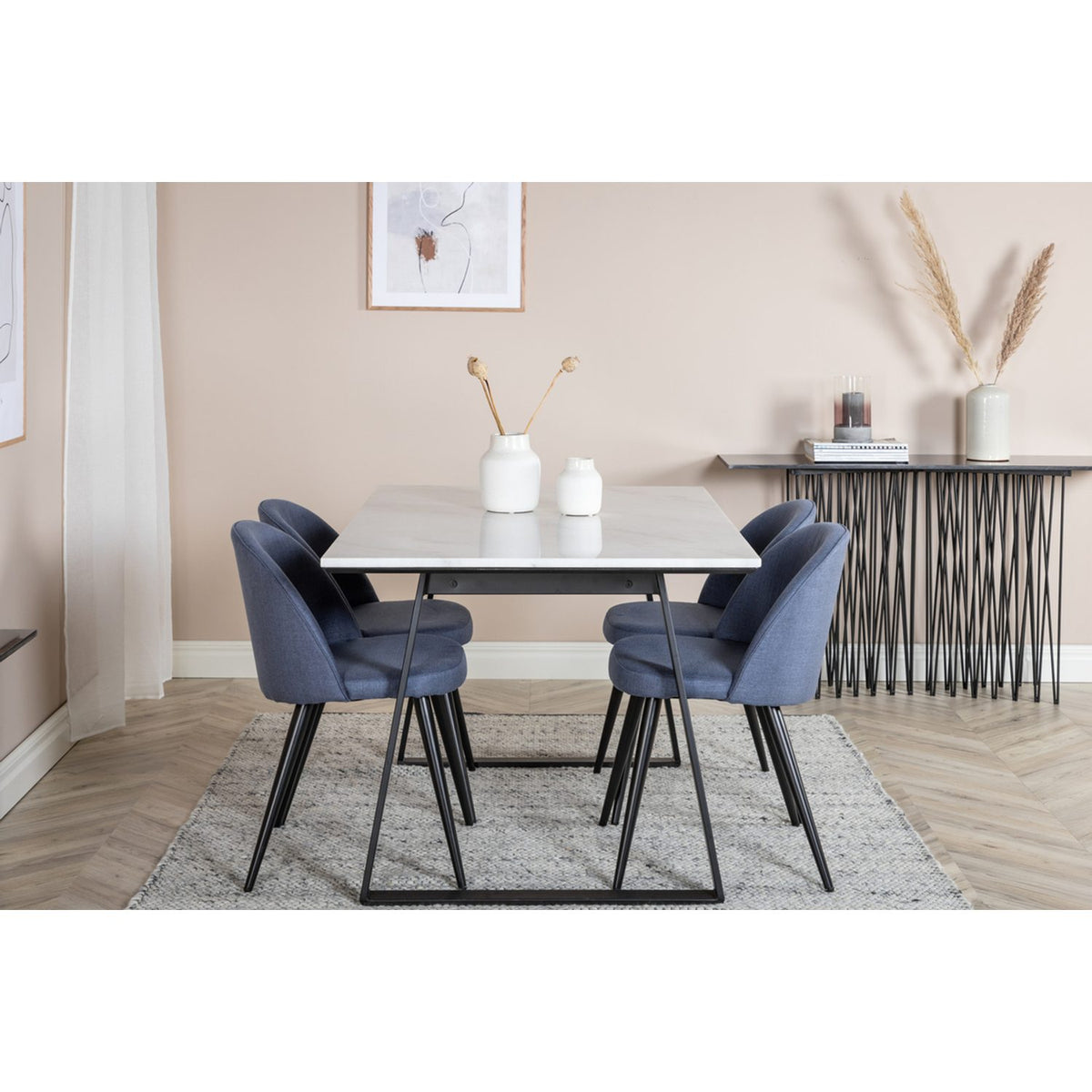 Estelle, Velvet Rektangulär matgrupp
