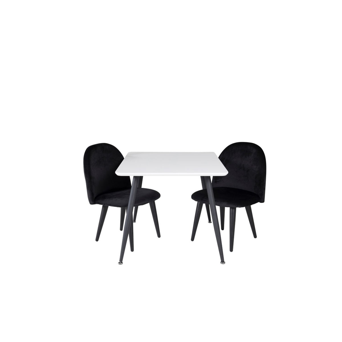 Polar, Velvet Rektangulär matgrupp Svart, Svart,Vit, 50 x 80 x 60