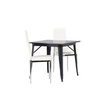 Tempe, Pastill Rektangulär matgrupp Silver,Vitt, Svart, 80 x 80