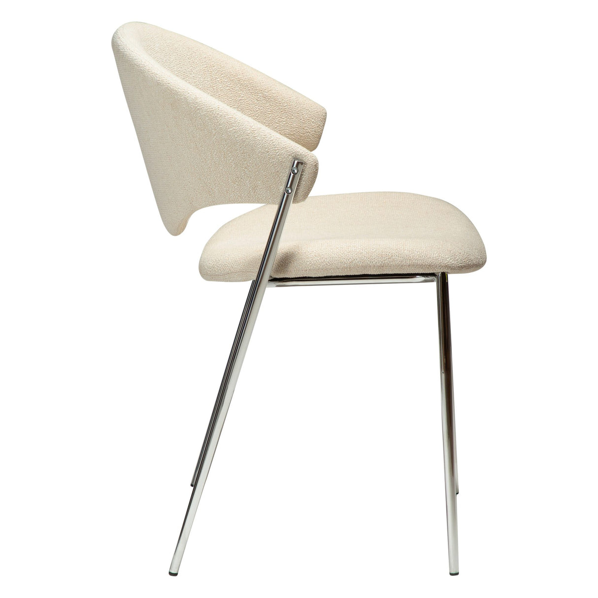 Zone Stol Simply Beige Bouclé, Chrome