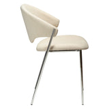 Zone Stol Simply Beige Bouclé, Chrome