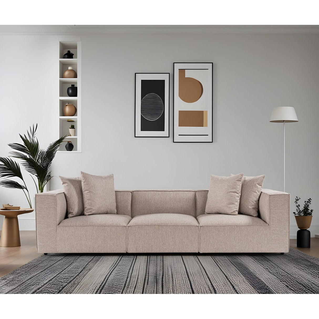 Samarkand 3 (270 x 65 x 95 cm) 3-sitssoffa Sandbeige