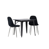 Tempe, Polar Rektangulär matgrupp Svart,Silver, Svart, 80 x 80