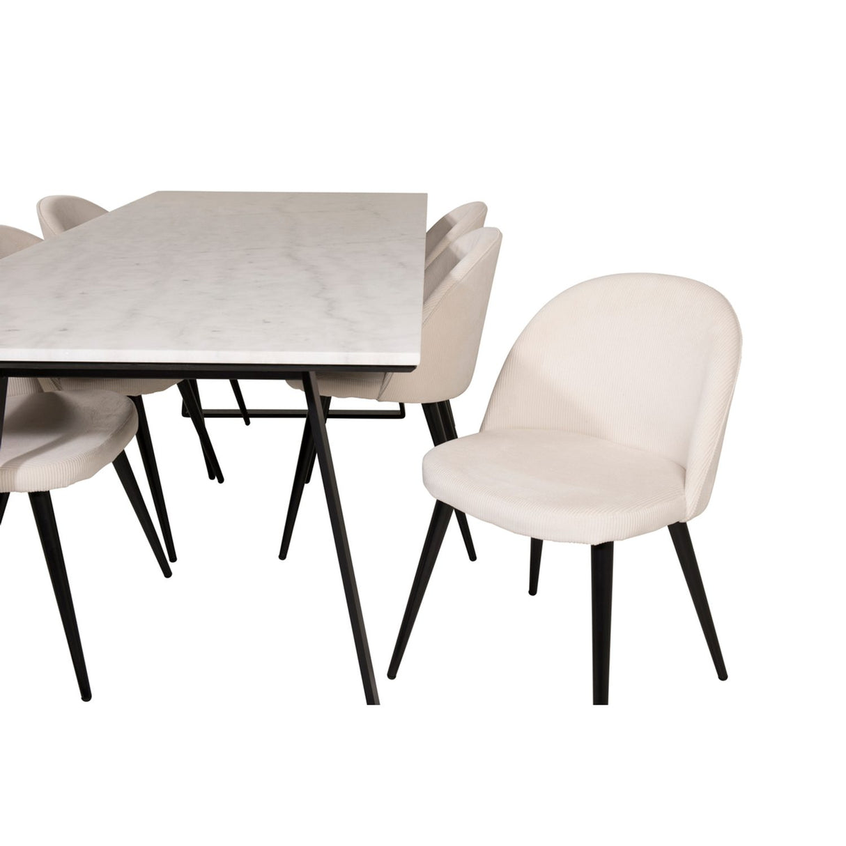 Estelle, Velvet Rektangulär matgrupp Grön
