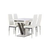 Disa, Pastill Rektangulär matgrupp Silver,Vitt, Grå,Vitt, 120 x 80