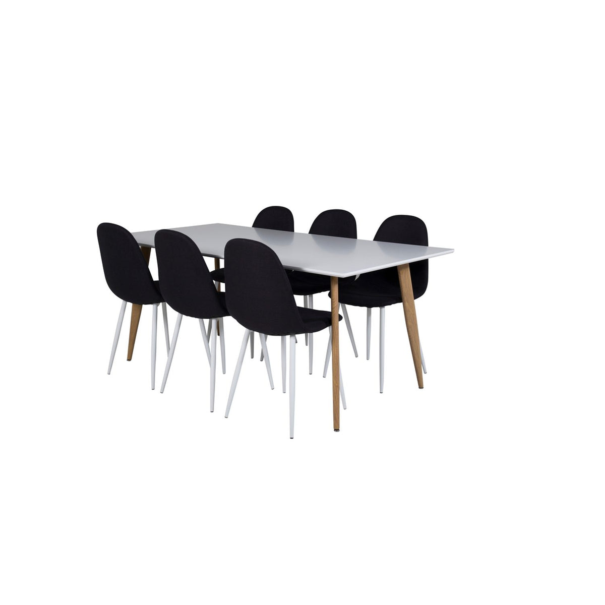 Polar, Polar Rektangulär matgrupp Svart,Vit, Natur,VIT, 180 x 90