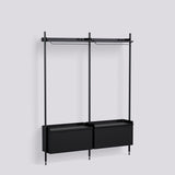 Pier System 1002 2 sektioner 162 × 34 × 209 cm Hyllsystem PS Blue, Black – anodiserad aluminium