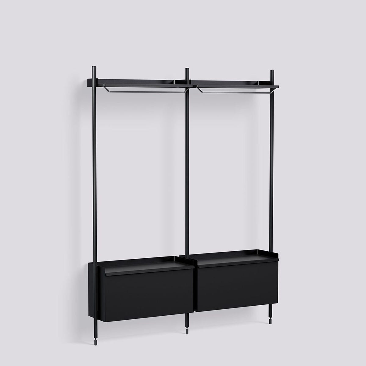Pier System 1002 2 sektioner 162 × 34 × 209 cm Hyllsystem PS White, Klaranodiserad aluminium