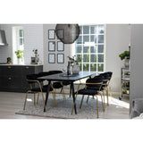 Gold, Arrow Rektangulär matgrupp Svart,Guld, Svart, 180 x 85