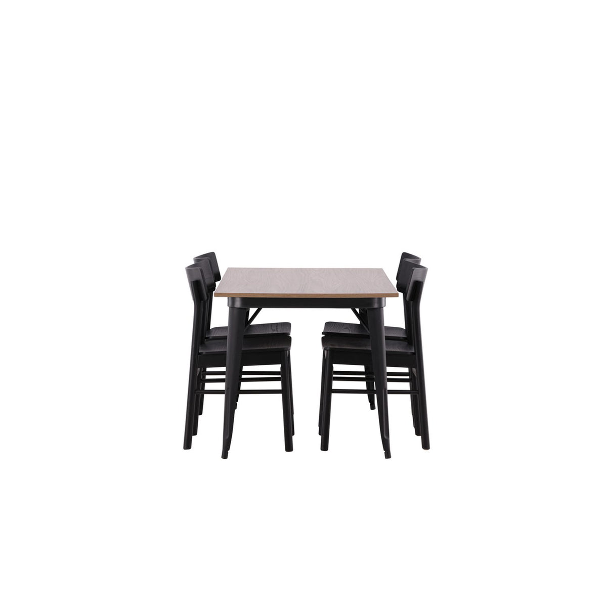 Tempe, Montros Rektangulär matgrupp Svart, Valnöt, 140 x 80