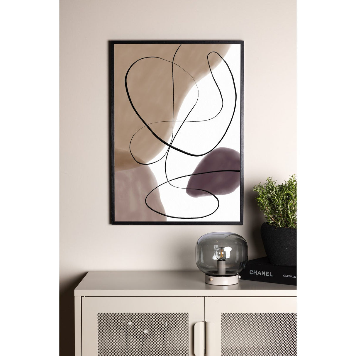 Linjer Poster Beige, 30 x 40 cm