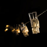 12 LED-fotoklämmor Ljusslinga Inomhus
