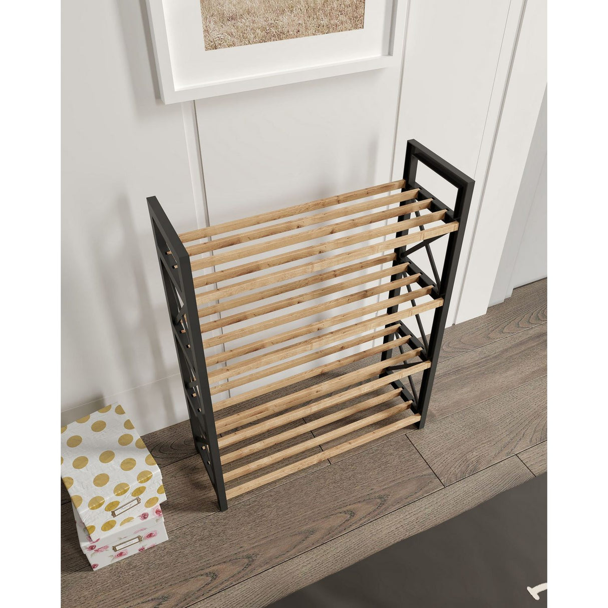 Plastbadrum 4 (46 x 64 x 18 cm) Svart Hylla för flera ändamål