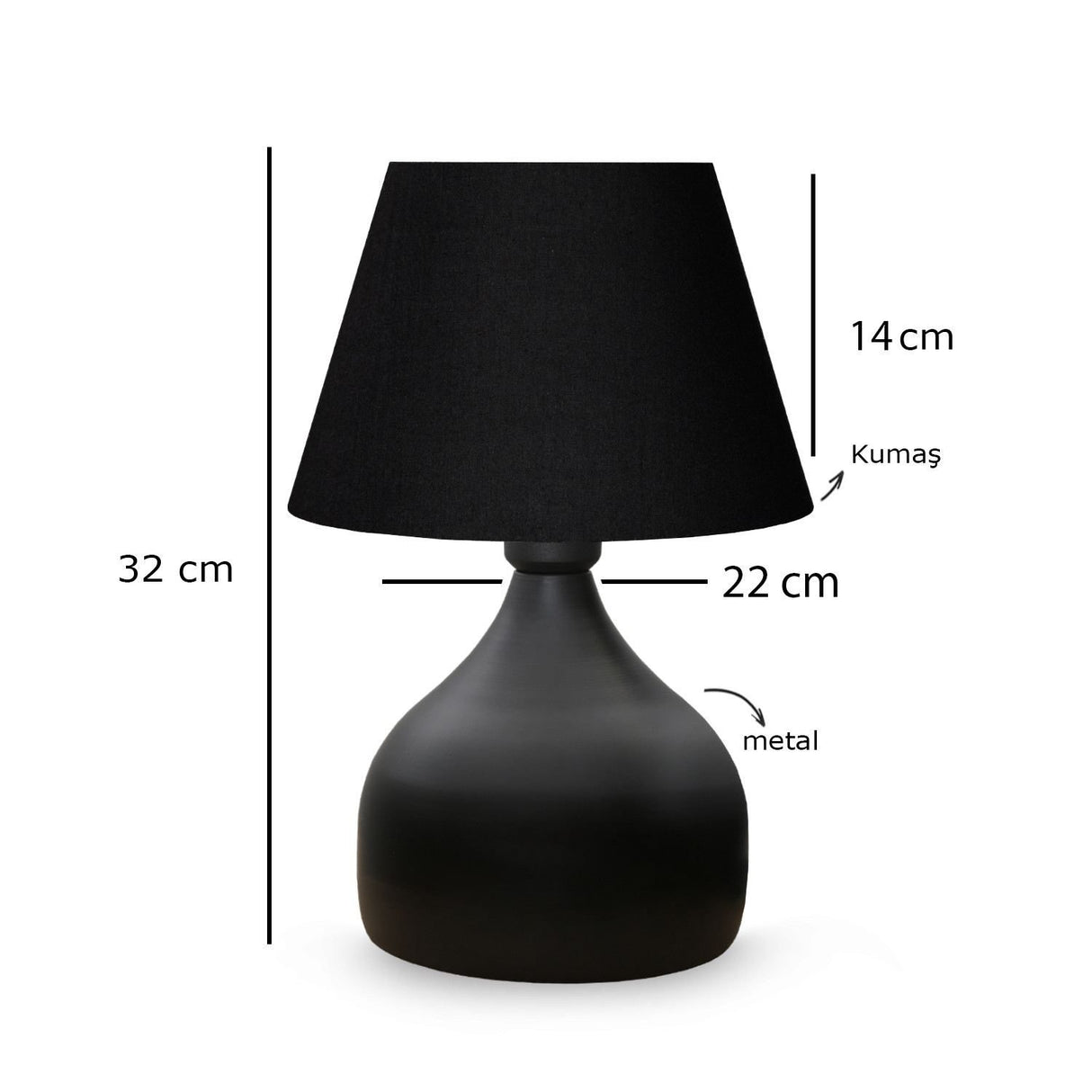 Jada (22 x 14 cm) Svart Bordslampa