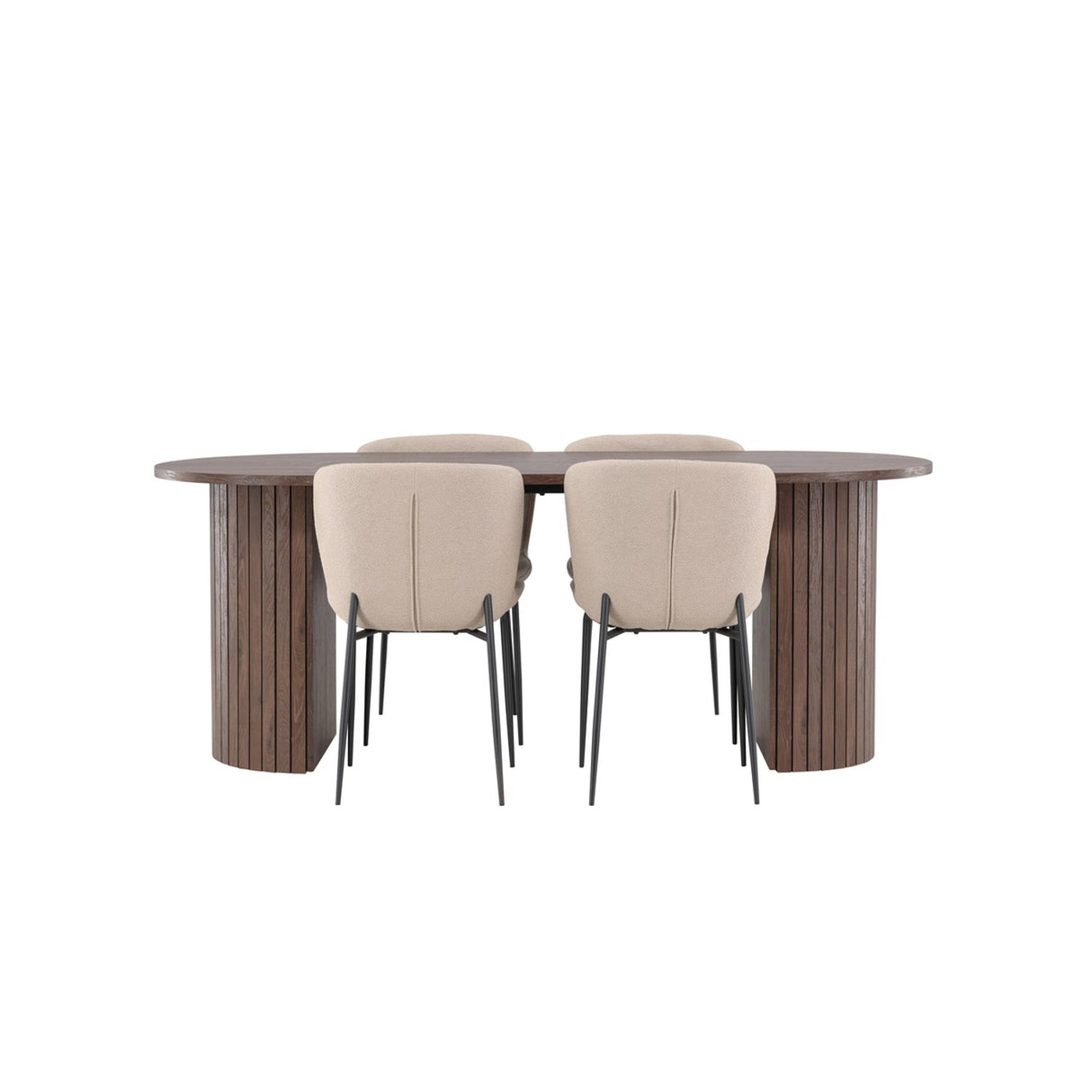 Härön, Modesto Ovalt matgrupp Beige,Svart, Mocka, 200 x 90