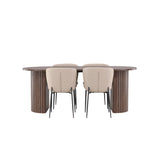 Härön, Modesto Ovalt matgrupp Beige,Svart, Mocka, 200 x 90