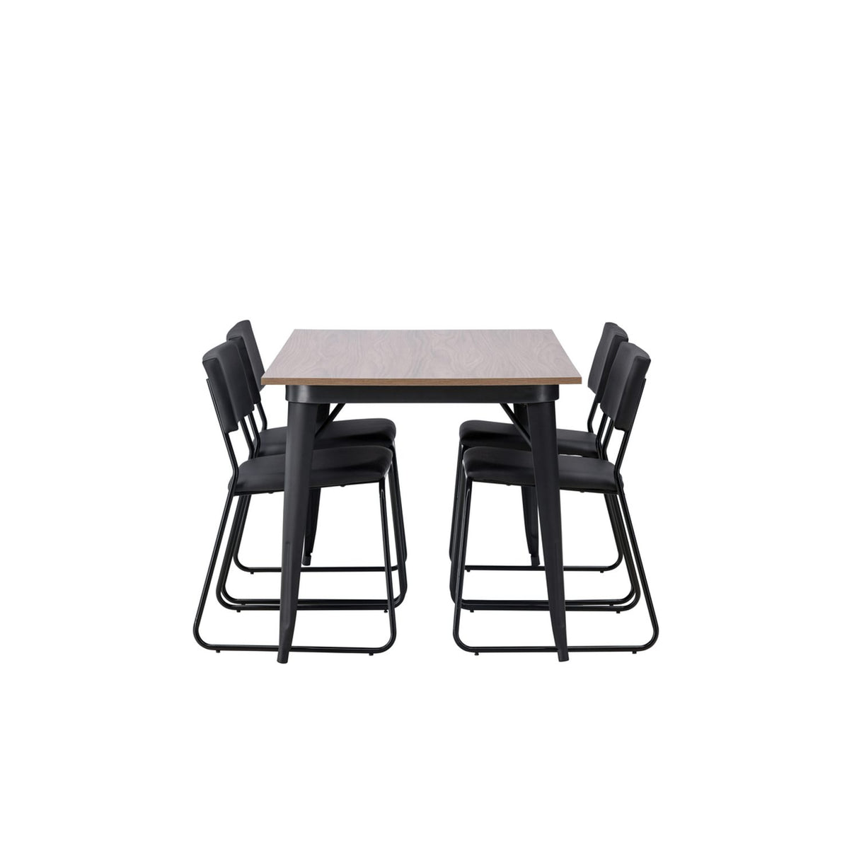 Tempe, Kenth Rektangulär matgrupp Svart, Valnöt, 140 x 80