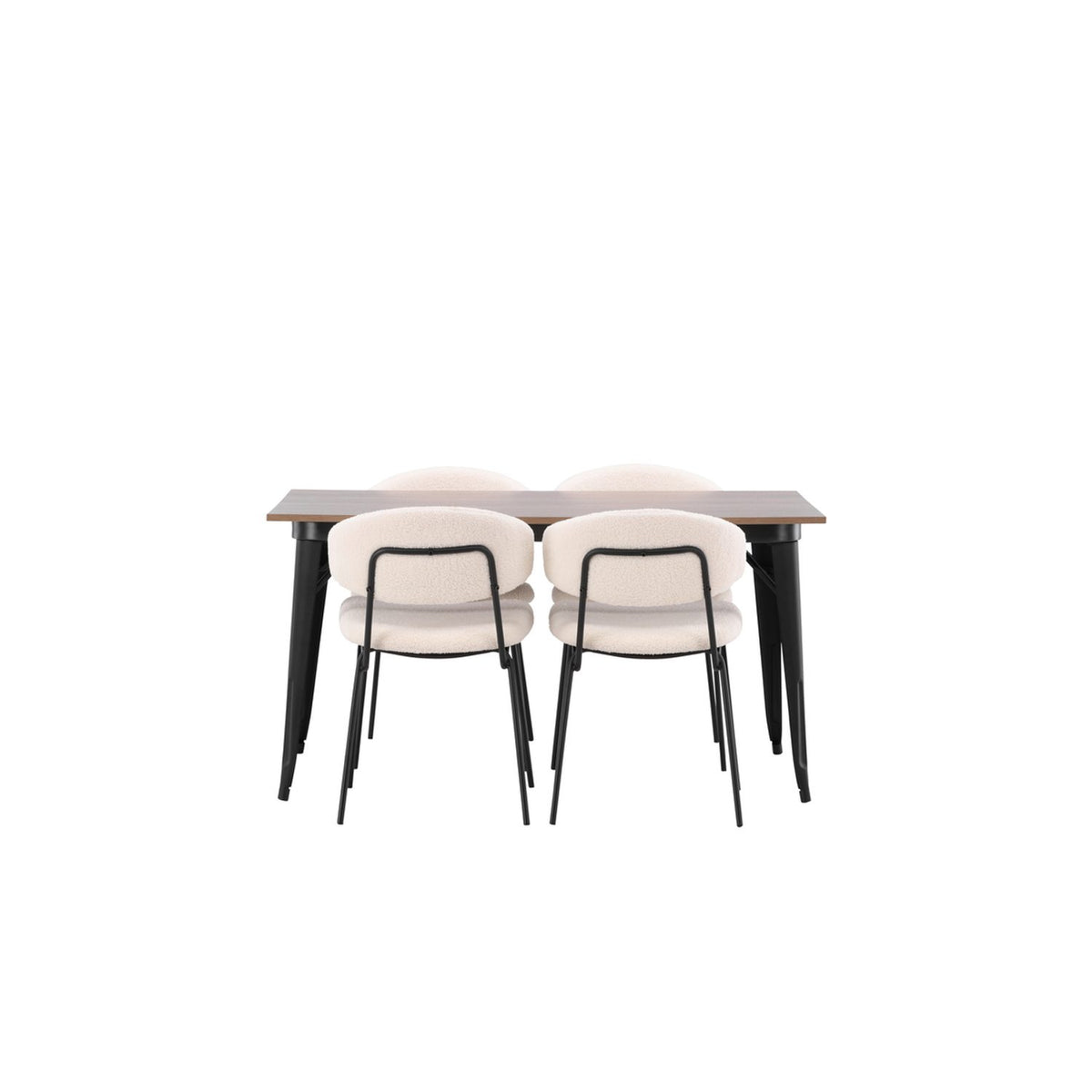 Tempe, Chico Rektangulär matgrupp Vit, Valnöt, 140 x 80
