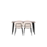 Tempe, Chico Rektangulär matgrupp Vit, Valnöt, 140 x 80